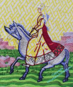 Aethflaed's horse now has a blue mane and tail